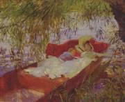 John Singer Sargent Two Women Asleep in a Punt under the Willows painting